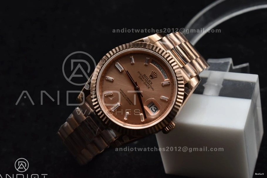 Bracelet President GMF RG 40 DayDate Dial A2836 V2 Crystal Steel On RG 904L Markers Plated 0303